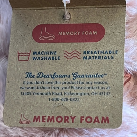 🌟NWT🌟 Dluxe by Dearfoams Pink "Super Mom" Faux Fur Slide House Slipper - Picture 7 of 11